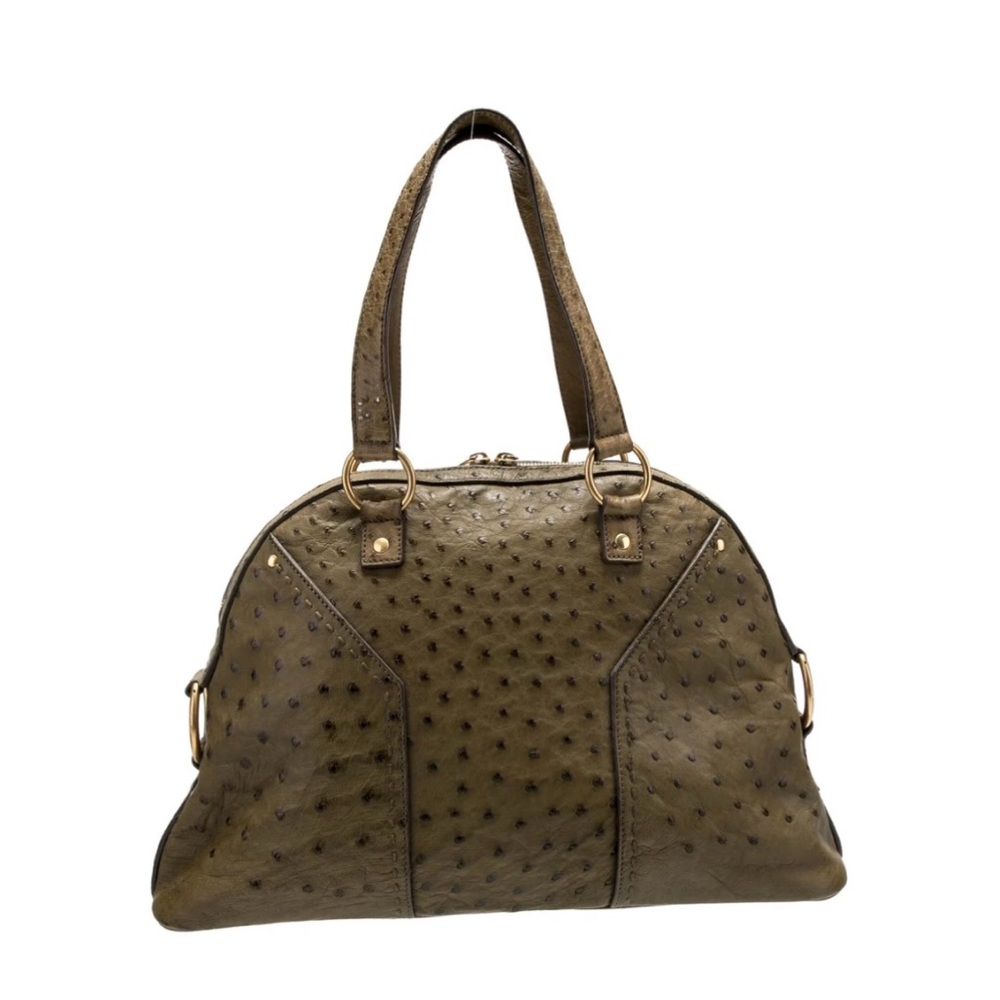 ysl muse in olive ostrich size medium - Picture 3 of 5